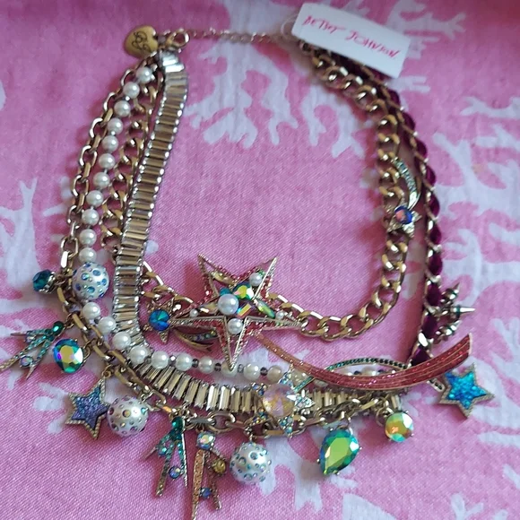 NWT Betsey Johnson CELESTIAL STARLET DRAMA NECKLACE - Picture 6 of 15